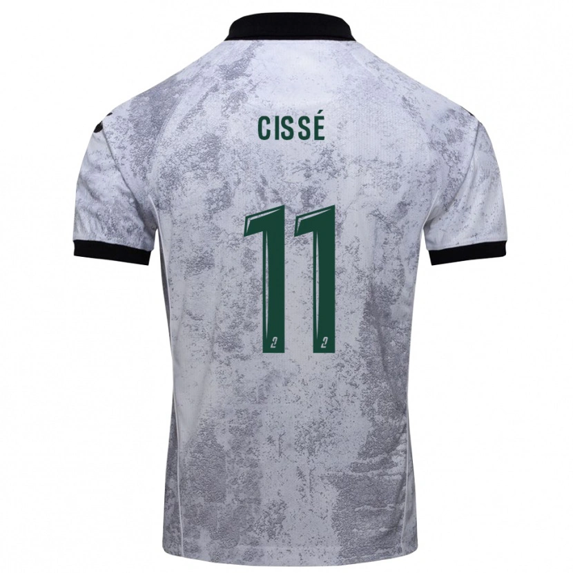 Danxen Niño Camiseta Kemo Cissé #11 Blanco Negro 2ª Equipación 2025/26 La Camisa México