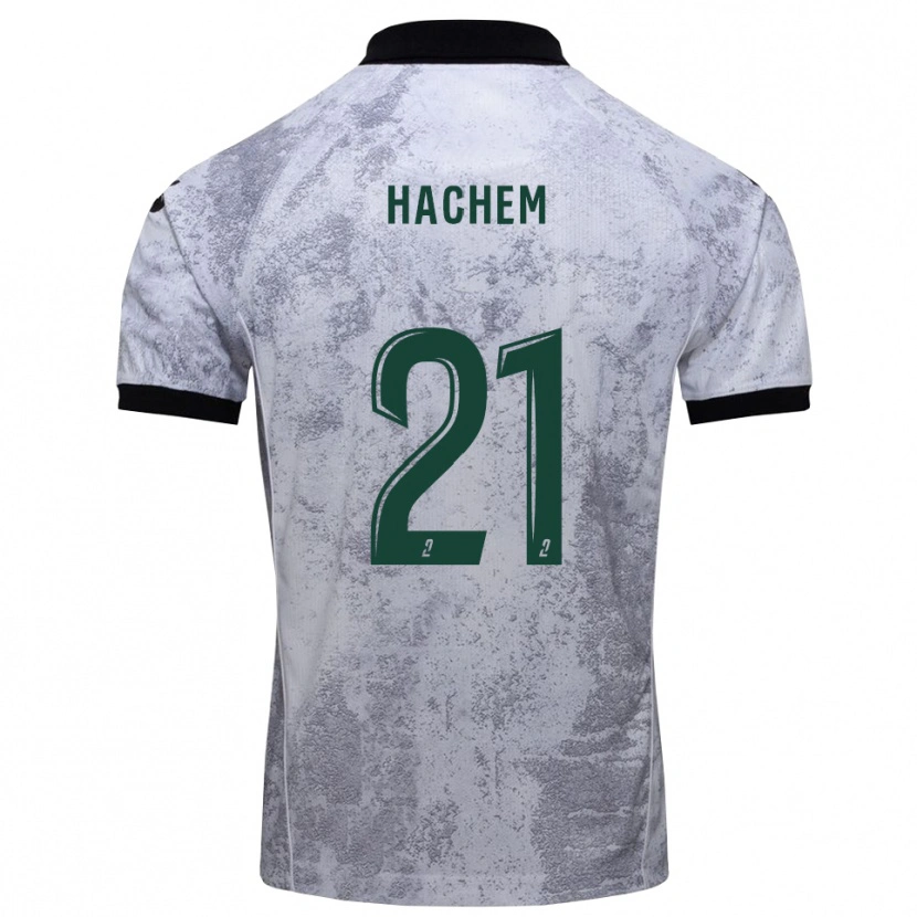 Danxen Niño Camiseta Abdelsamad Hachem #21 Blanco Negro 2ª Equipación 2025/26 La Camisa México