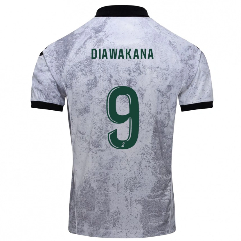 Danxen Niño Camiseta Malik Diawakana #9 Blanco Negro 2ª Equipación 2025/26 La Camisa México