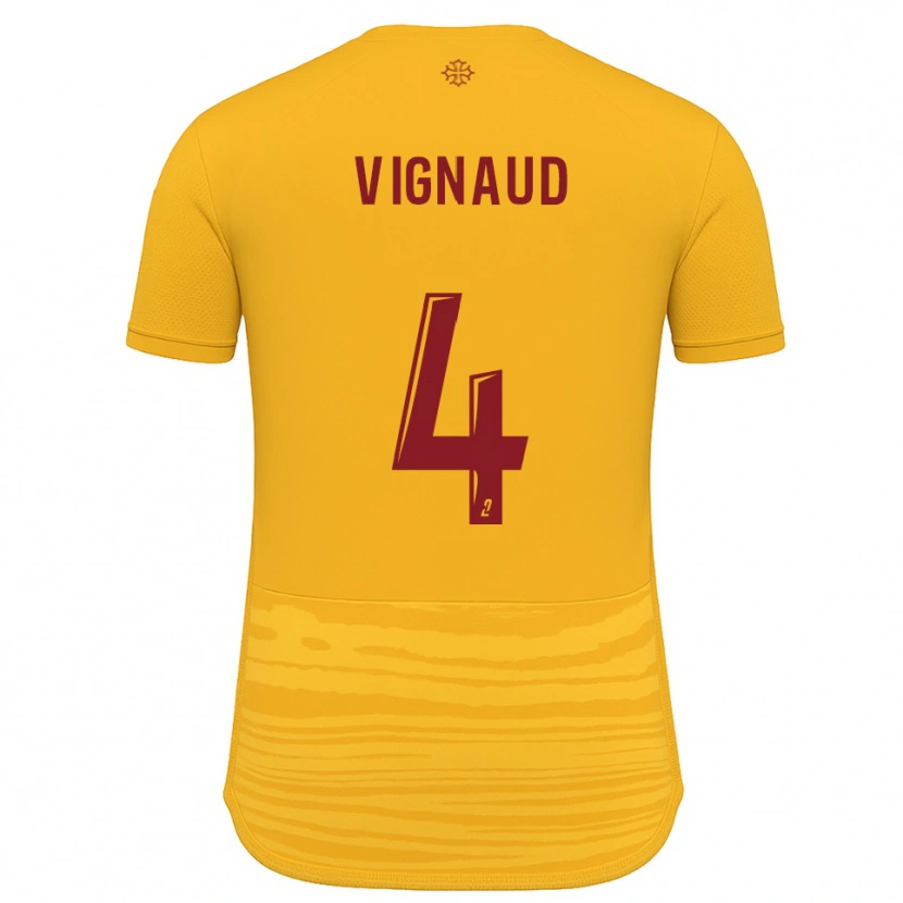 Danxen Niño Camiseta Emile Vignaud #4 Naranja Borgoña 2ª Equipación 2025/26 La Camisa México