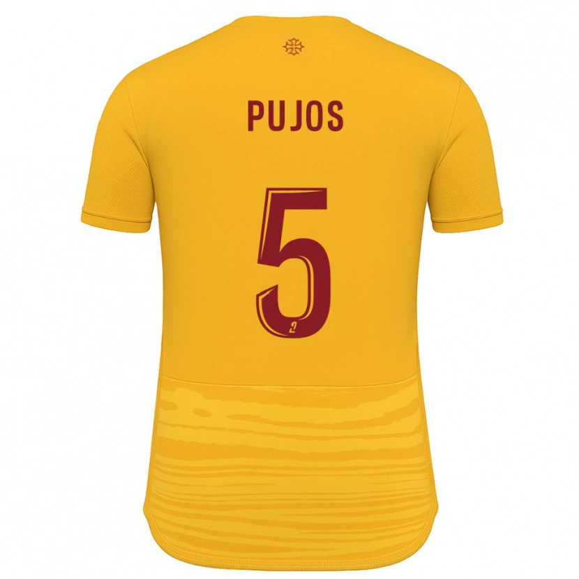 Danxen Niño Camiseta Julien Pujos #5 Naranja Borgoña 2ª Equipación 2025/26 La Camisa México