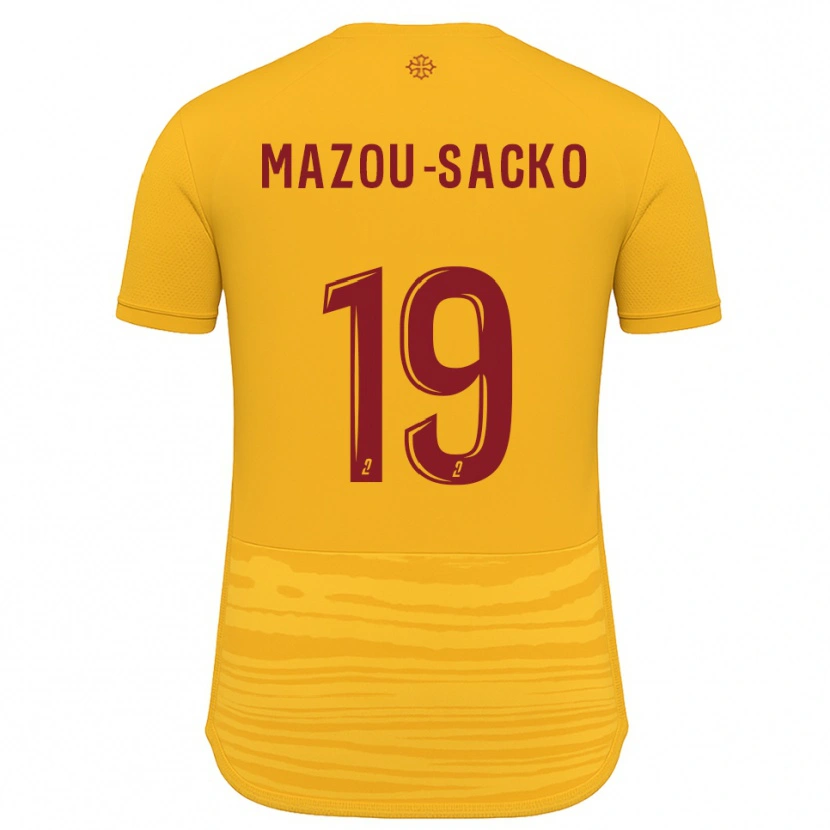 Danxen Niño Camiseta Derek Mazou-Sacko #19 Naranja Borgoña 2ª Equipación 2025/26 La Camisa México