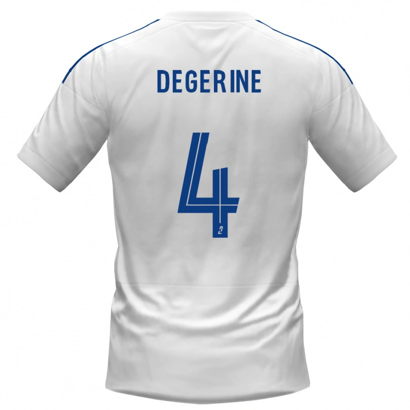 Danxen Niño Camiseta Saveriu Degerine #4 Blanco Azul 2ª Equipación 2025/26 La Camisa México