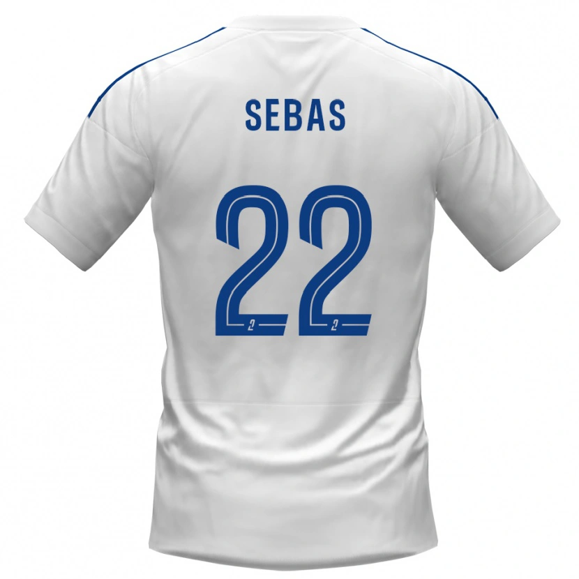 Danxen Niño Camiseta Jérémy Sebas #22 Blanco Azul 2ª Equipación 2025/26 La Camisa México