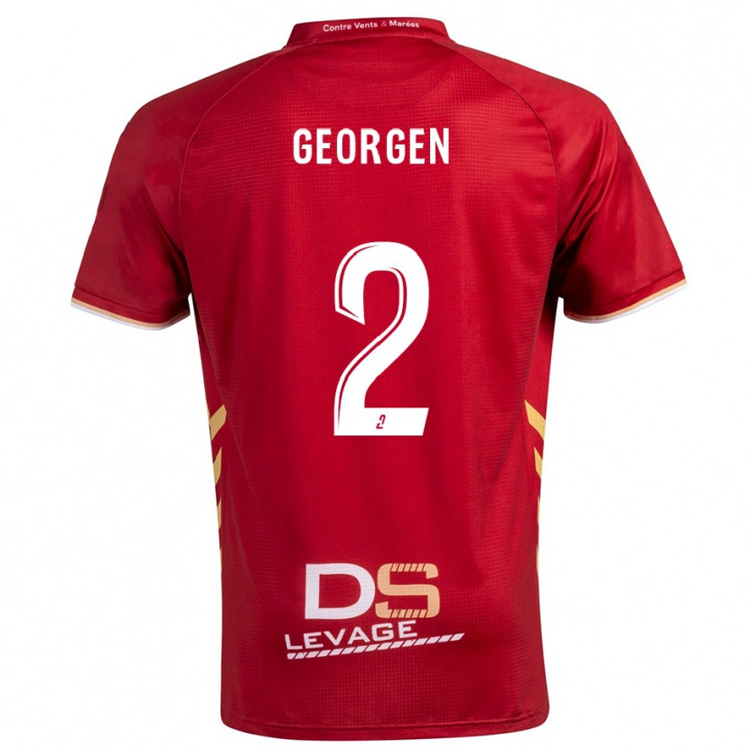 Danxen Niño Camiseta Alec Georgen #2 Borgoña Oro 2ª Equipación 2025/26 La Camisa México