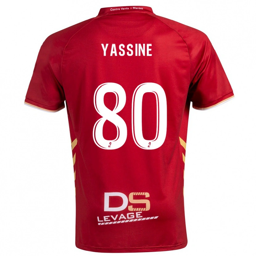 Danxen Niño Camiseta Gessime Yassine #80 Borgoña Oro 2ª Equipación 2025/26 La Camisa México