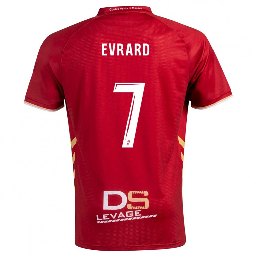 Danxen Niño Camiseta Lukas Evrard #7 Borgoña Oro 2ª Equipación 2025/26 La Camisa México