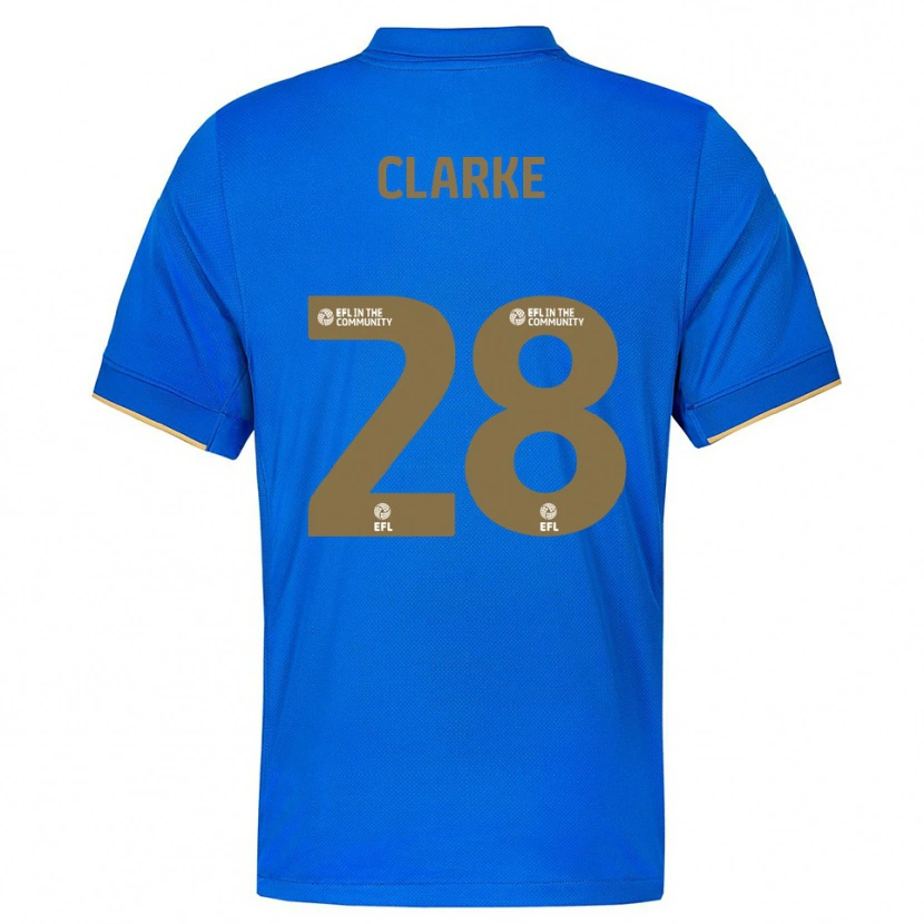 Danxen Hombre Camiseta Charlotte Clarke #28 Azul Oro 1ª Equipación 2025/26 La Camisa México