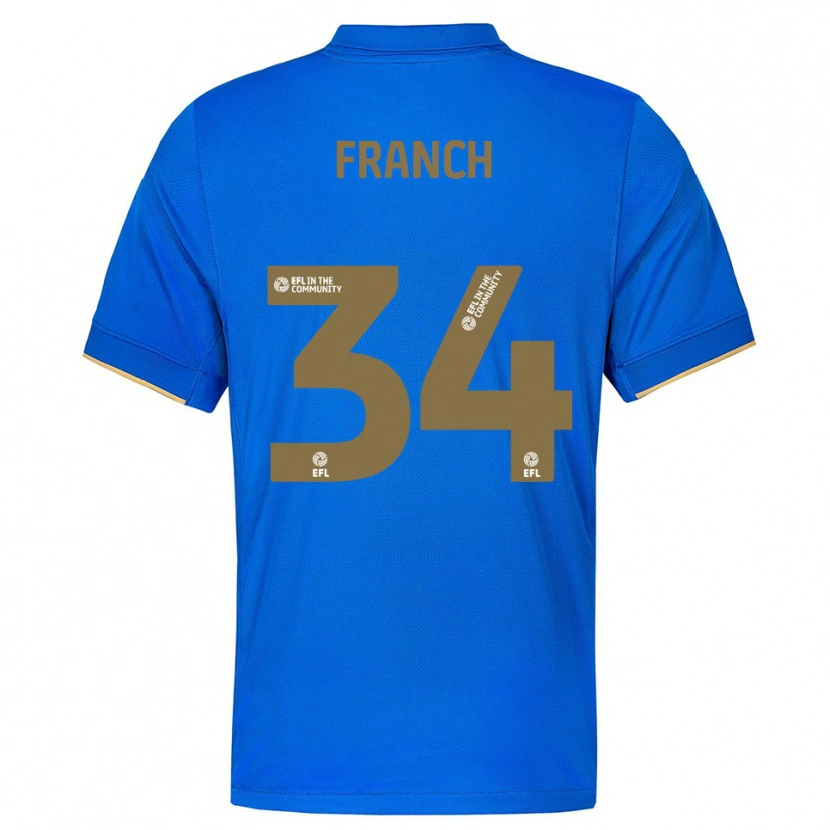 Danxen Hombre Camiseta Adrianna Franch #34 Azul Oro 1ª Equipación 2025/26 La Camisa México