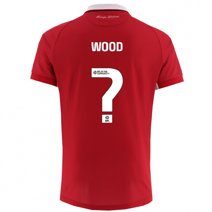 Danxen Hombre Camiseta Callum Wood #0 Rojo Blanco 1ª Equipación 2025/26 La Camisa México