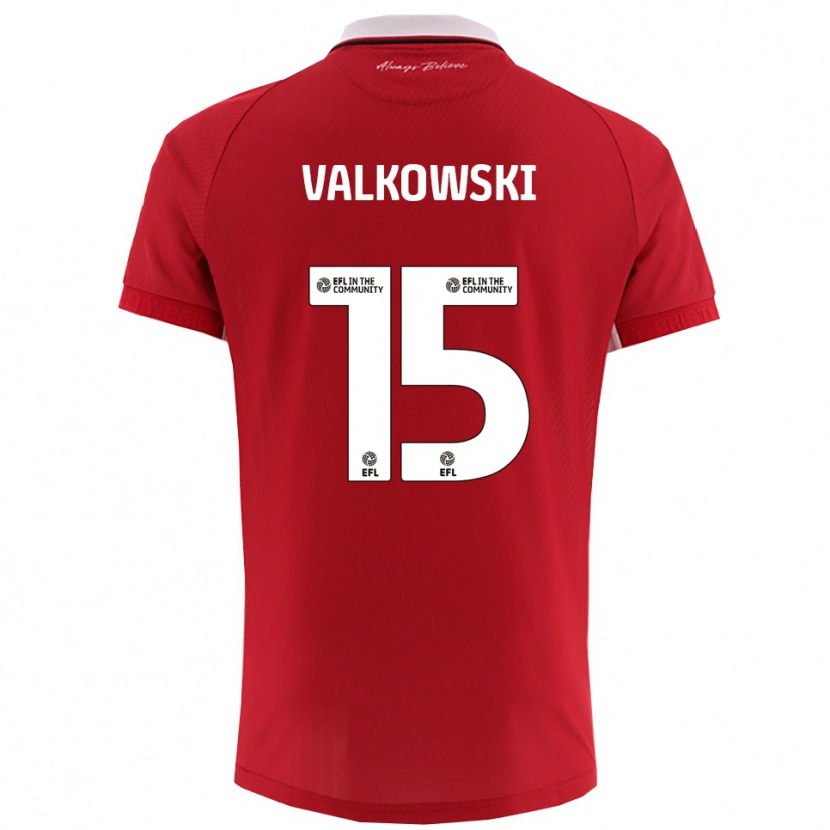 Danxen Hombre Camiseta Pawel Valkowski #15 Rojo Blanco 1ª Equipación 2025/26 La Camisa México