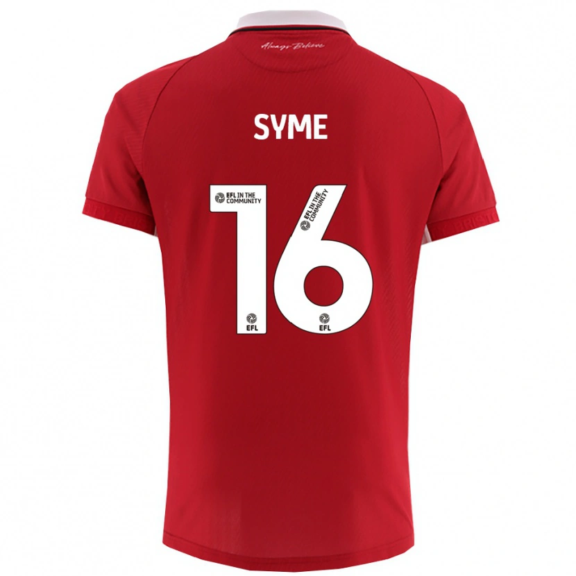 Danxen Hombre Camiseta Emily Syme #16 Rojo Blanco 1ª Equipación 2025/26 La Camisa México