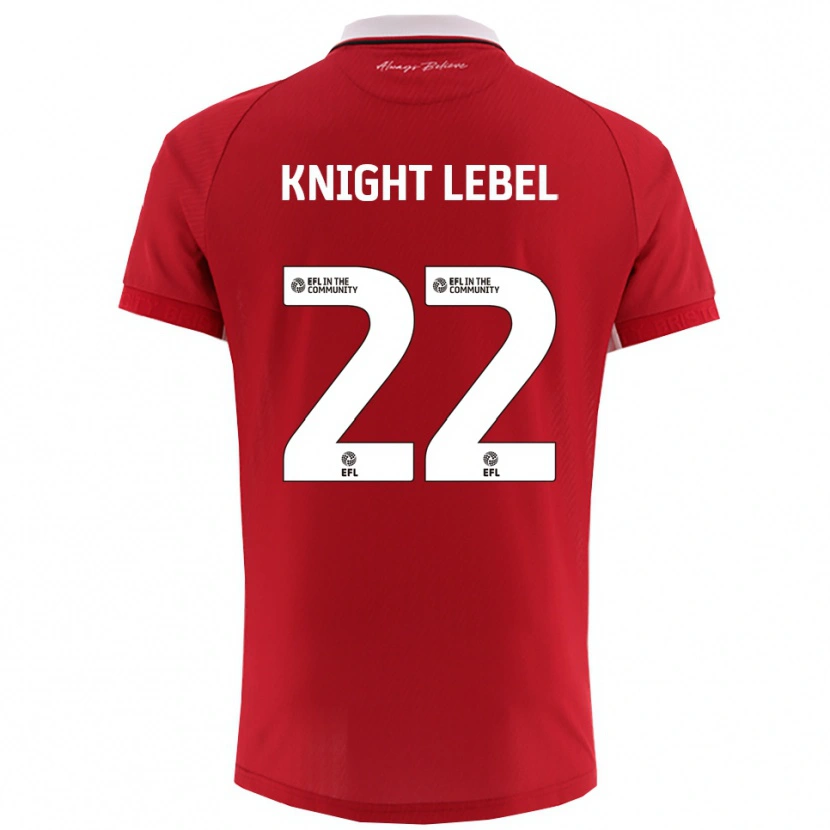 Danxen Hombre Camiseta Jamie Knight-Lebel #22 Rojo Blanco 1ª Equipación 2025/26 La Camisa México