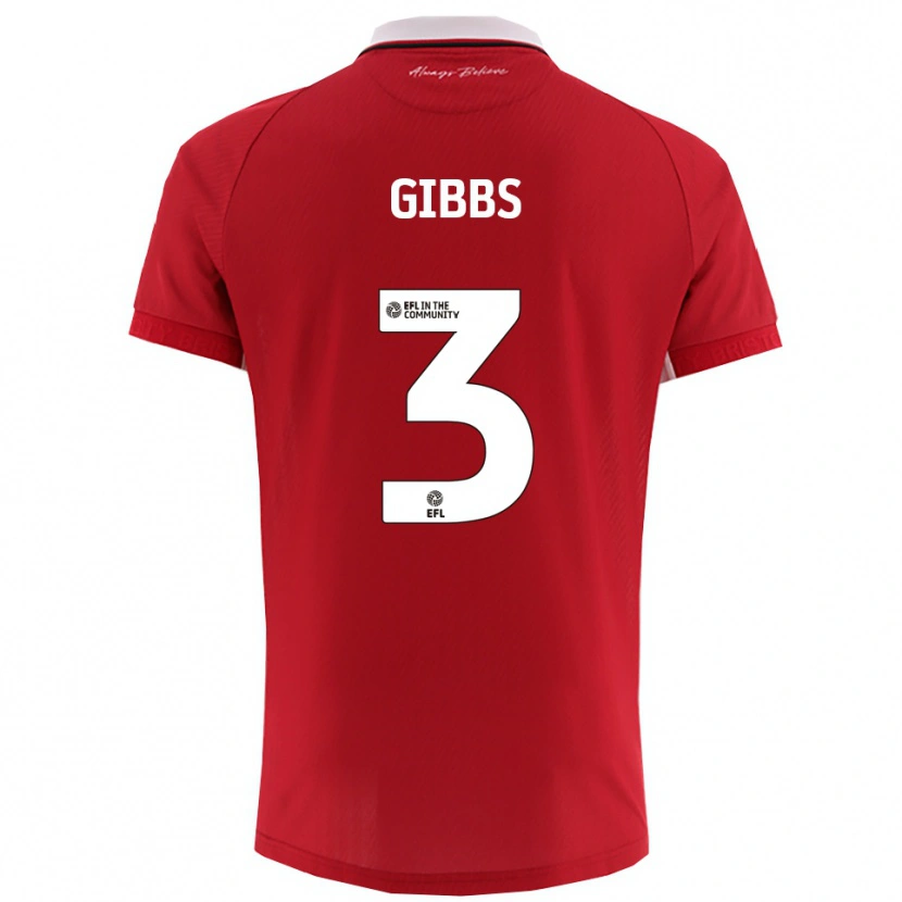 Danxen Hombre Camiseta Tomos Gibbs #3 Rojo Blanco 1ª Equipación 2025/26 La Camisa México