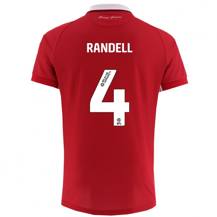 Danxen Hombre Camiseta Adam Randell #4 Rojo Blanco 1ª Equipación 2025/26 La Camisa México
