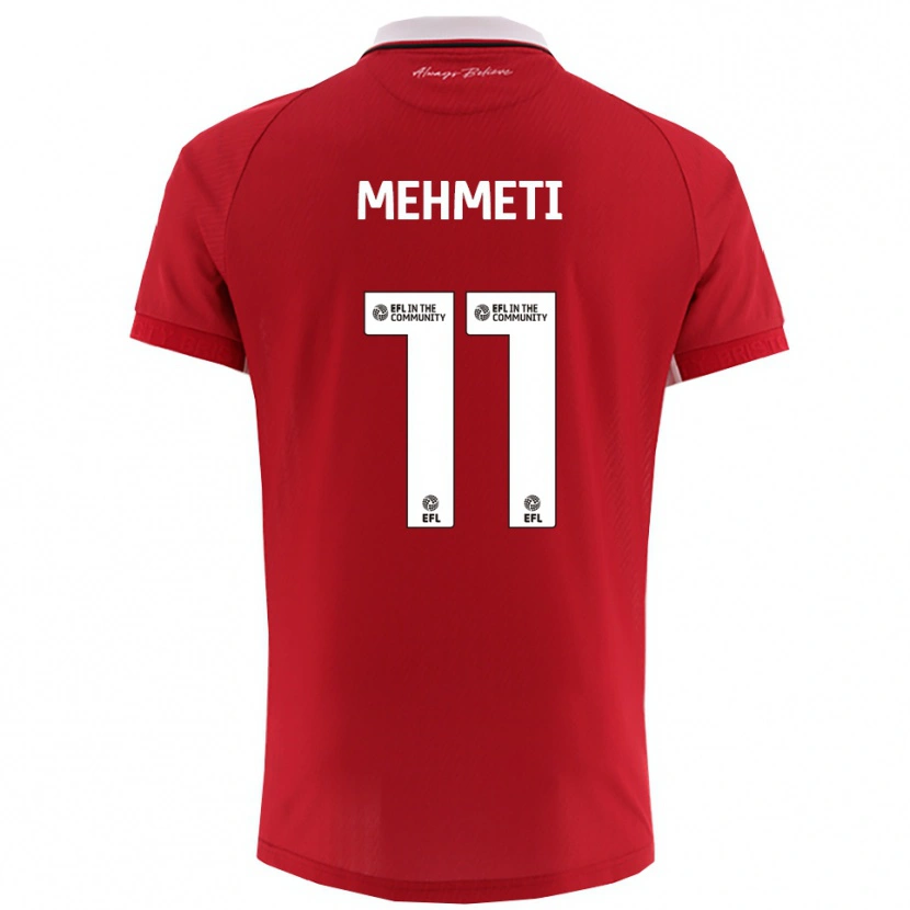 Danxen Hombre Camiseta Anis Mehmeti #11 Rojo Blanco 1ª Equipación 2025/26 La Camisa México