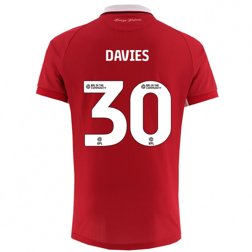 Danxen Hombre Camiseta Yasmin Davies #30 Rojo Blanco 1ª Equipación 2025/26 La Camisa México