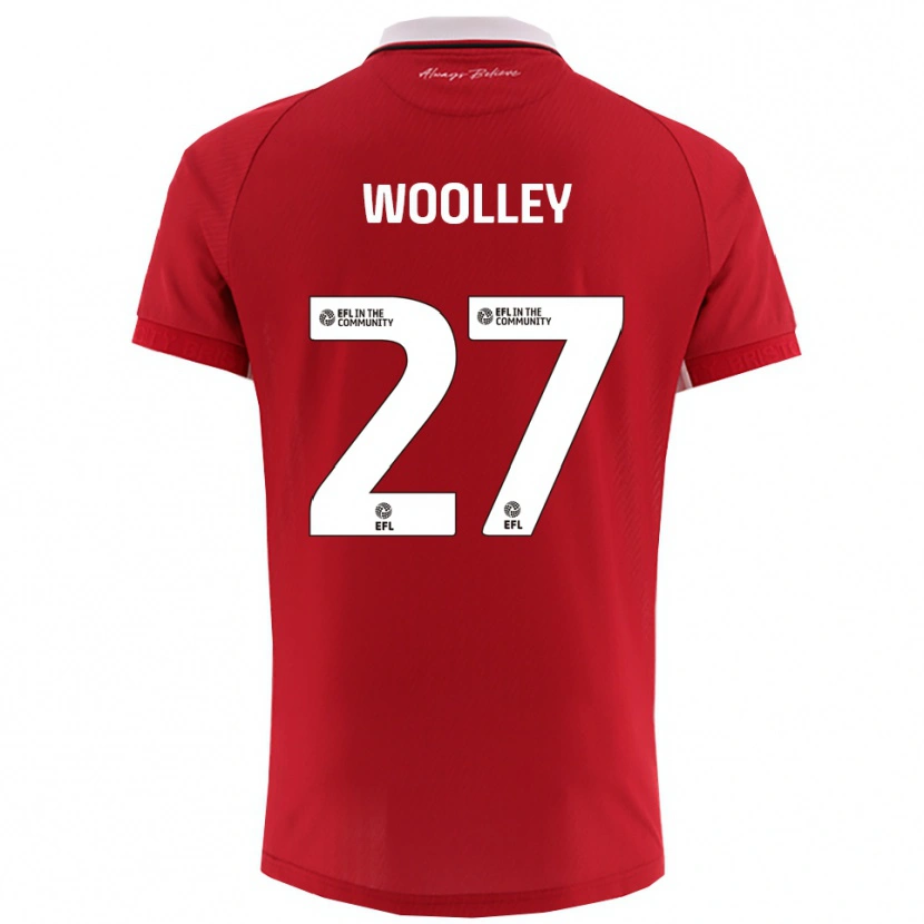 Danxen Hombre Camiseta Jesse Woolley #27 Rojo Blanco 1ª Equipación 2025/26 La Camisa México