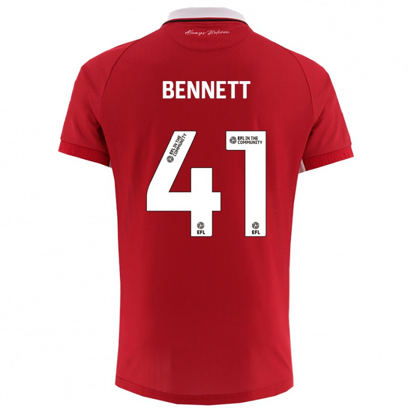 Danxen Hombre Camiseta Harley Bennett #41 Rojo Blanco 1ª Equipación 2025/26 La Camisa México