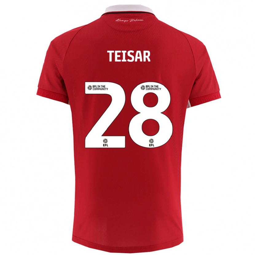 Danxen Hombre Camiseta Tianna Teisar #28 Rojo Blanco 1ª Equipación 2025/26 La Camisa México