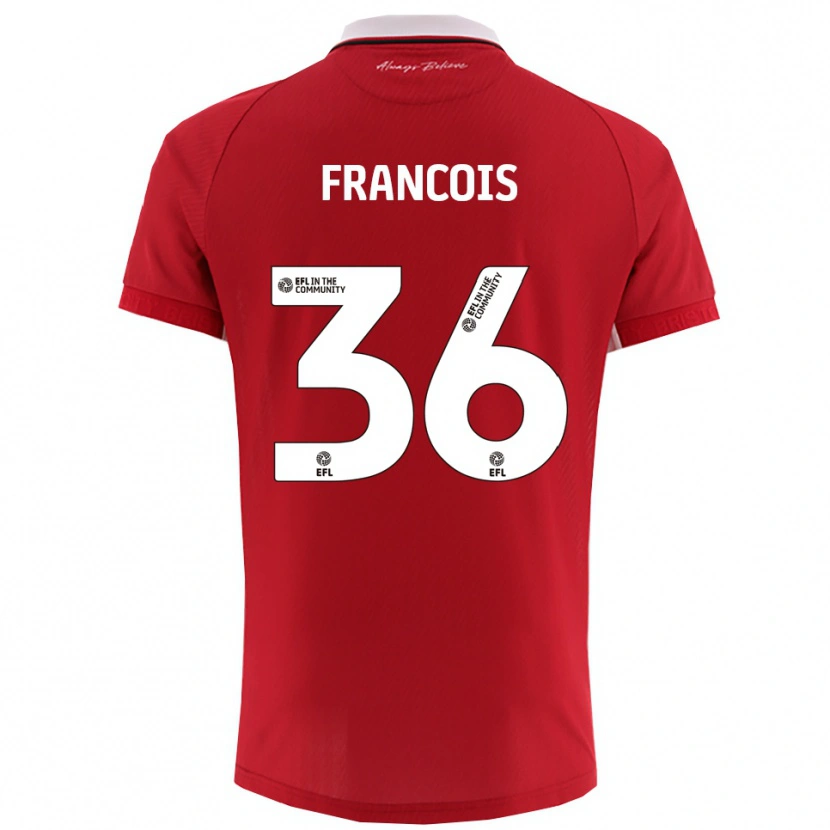 Danxen Hombre Camiseta Marlee Francois #36 Rojo Blanco 1ª Equipación 2025/26 La Camisa México