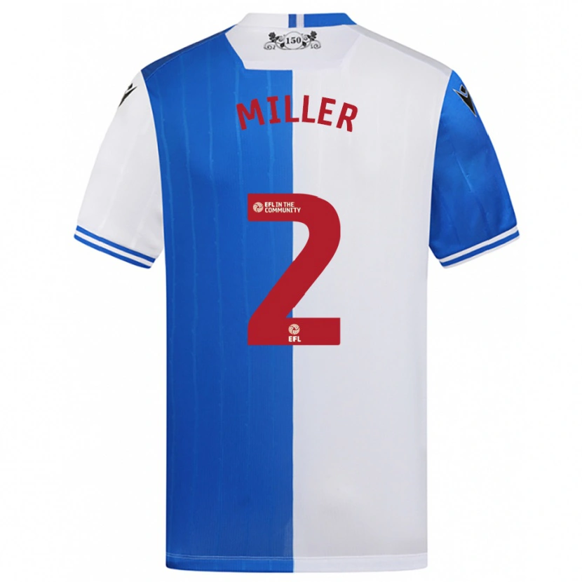 Danxen Hombre Camiseta Lewis Miller #2 Azul Blanco 1ª Equipación 2025/26 La Camisa México