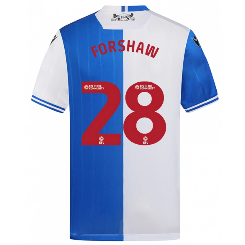 Danxen Hombre Camiseta Adam Forshaw #28 Azul Blanco 1ª Equipación 2025/26 La Camisa México