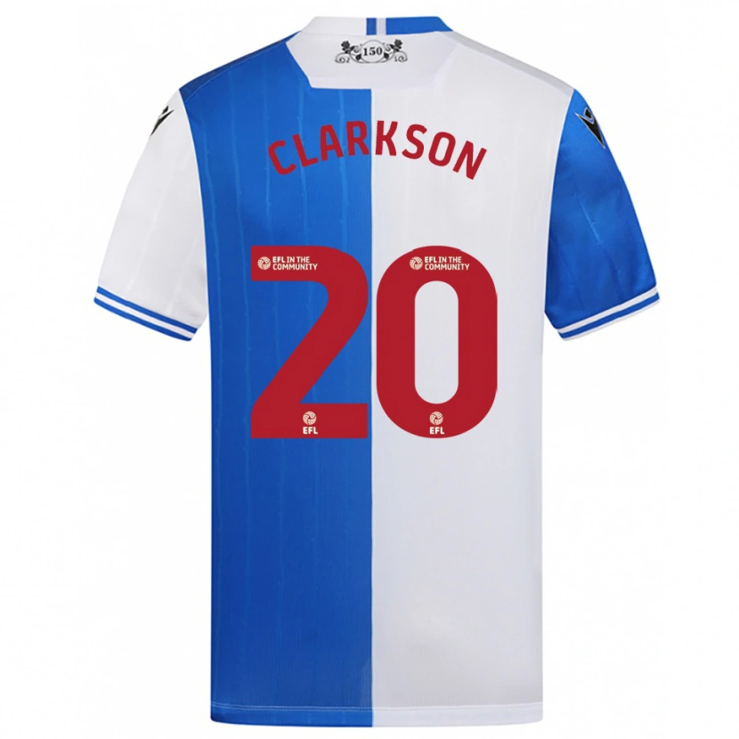 Danxen Hombre Camiseta Eve Clarkson #20 Azul Blanco 1ª Equipación 2025/26 La Camisa México