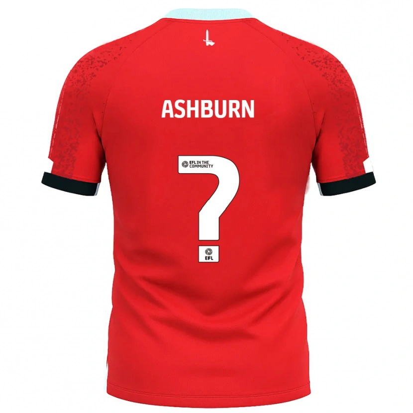 Danxen Hombre Camiseta Luke Ashburn #0 Rojo Blanco 1ª Equipación 2025/26 La Camisa México