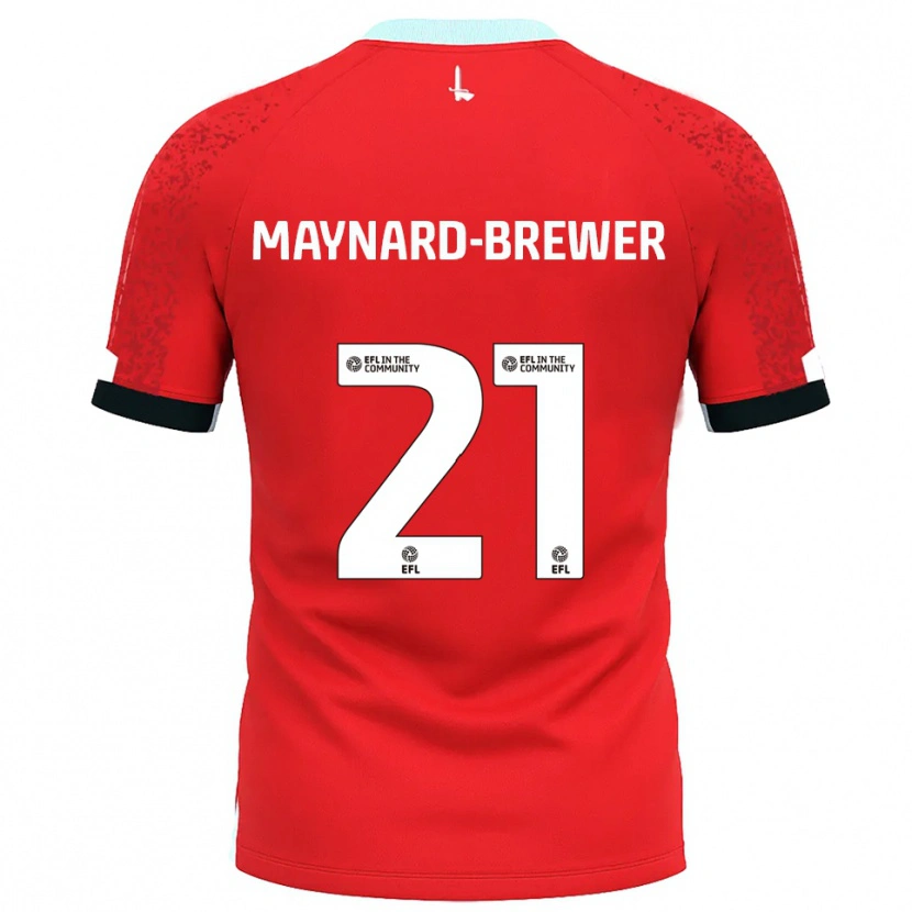 Danxen Hombre Camiseta Ashley Maynard-Brewer #21 Rojo Blanco 1ª Equipación 2025/26 La Camisa México