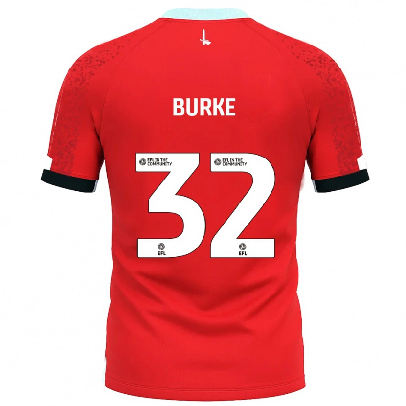 Danxen Hombre Camiseta Reece Burke #32 Rojo Blanco 1ª Equipación 2025/26 La Camisa México