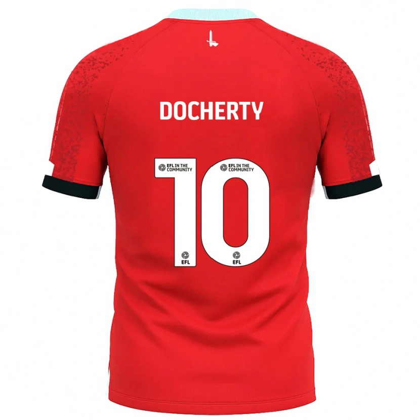 Danxen Hombre Camiseta Greg Docherty #10 Rojo Blanco 1ª Equipación 2025/26 La Camisa México