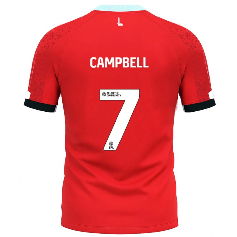 Danxen Hombre Camiseta Tyreece Campbell #7 Rojo Blanco 1ª Equipación 2025/26 La Camisa México