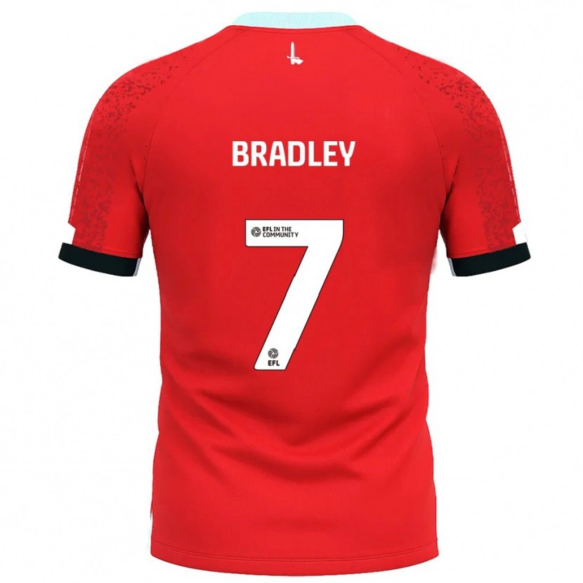 Danxen Hombre Camiseta Katie Bradley #7 Rojo Blanco 1ª Equipación 2025/26 La Camisa México