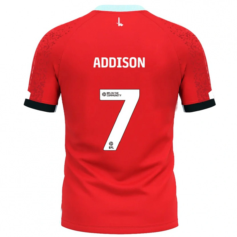 Danxen Hombre Camiseta Angela Addison #7 Rojo Blanco 1ª Equipación 2025/26 La Camisa México