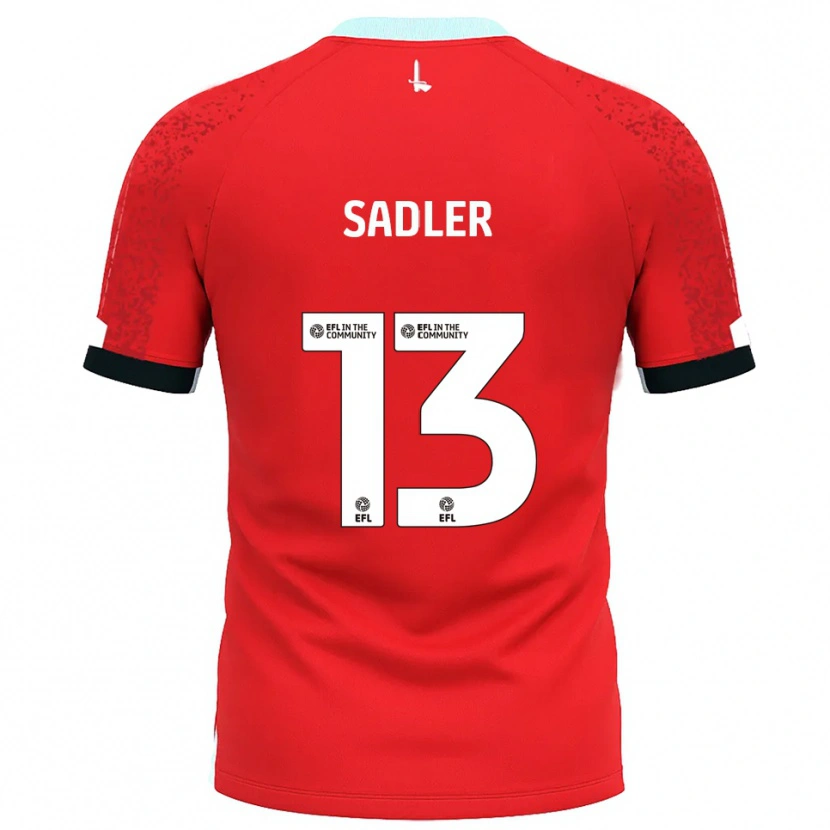 Danxen Hombre Camiseta Jude Sadler #13 Rojo Blanco 1ª Equipación 2025/26 La Camisa México