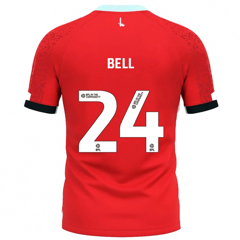 Danxen Hombre Camiseta Taylor Bell #24 Rojo Blanco 1ª Equipación 2025/26 La Camisa México