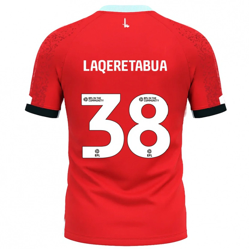 Danxen Hombre Camiseta Josh Laqeretabua #38 Rojo Blanco 1ª Equipación 2025/26 La Camisa México