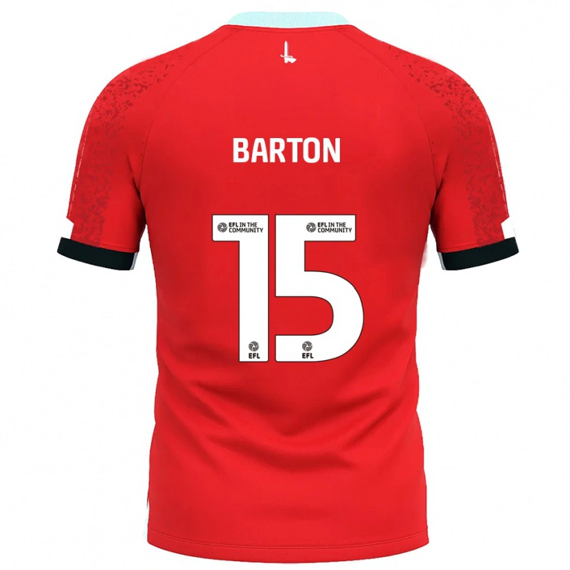 Danxen Hombre Camiseta Kayleigh Barton #15 Rojo Blanco 1ª Equipación 2025/26 La Camisa México