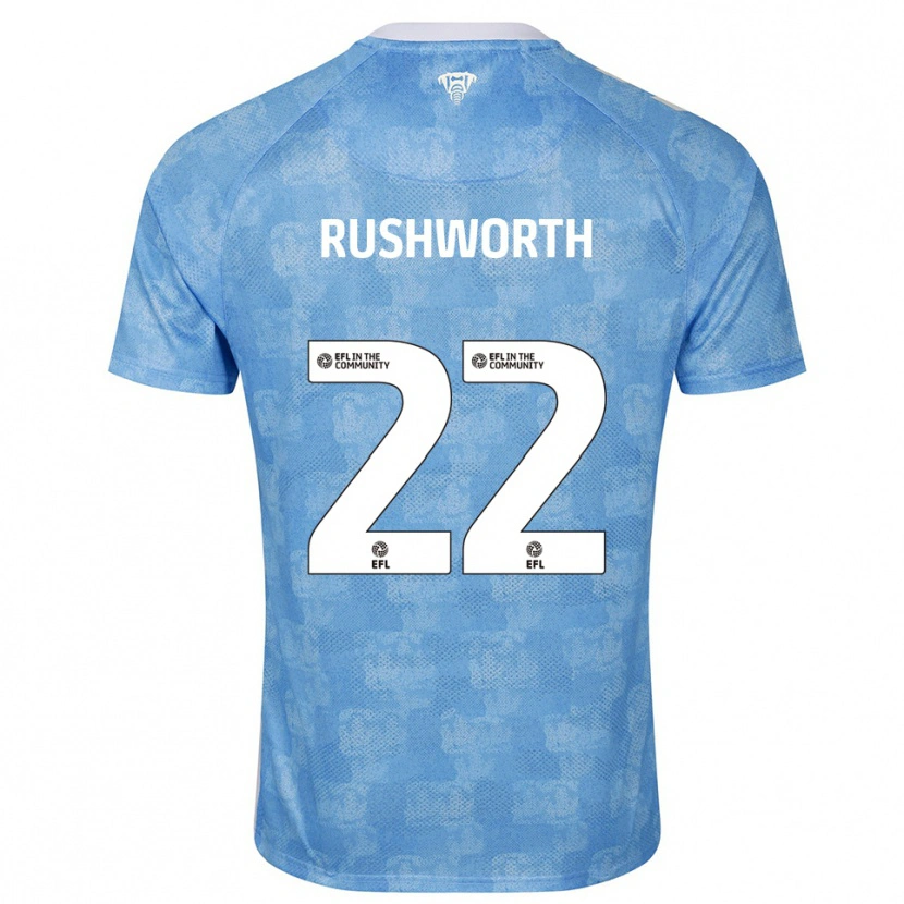 Danxen Hombre Camiseta Carl Rushworth #22 Azul Celeste Blanco 1ª Equipación 2025/26 La Camisa México