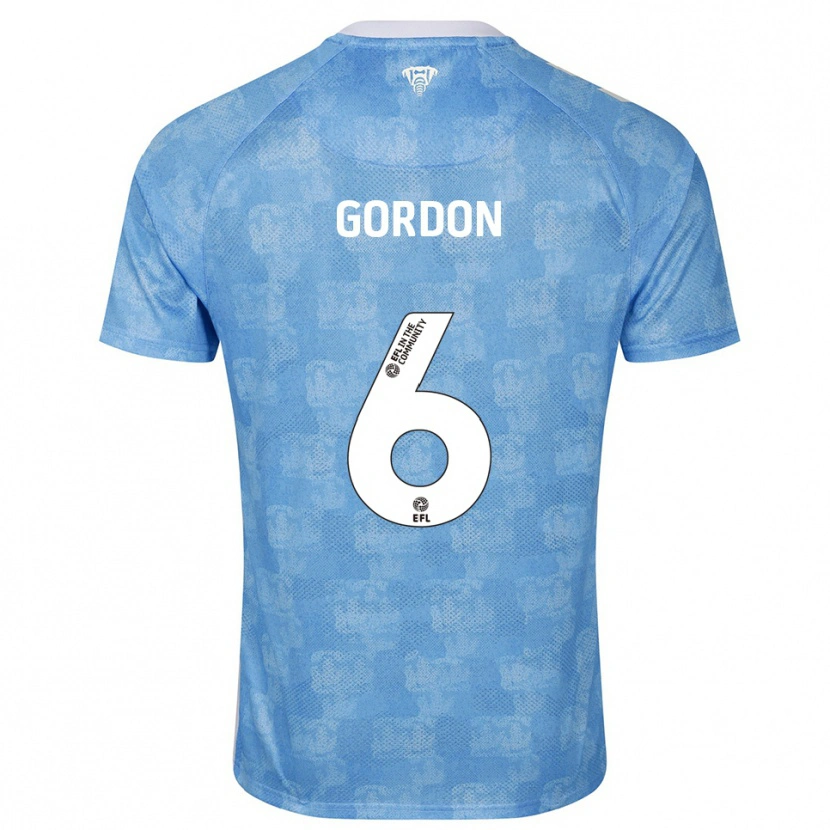 Danxen Hombre Camiseta Joshua Gordon #6 Azul Celeste Blanco 1ª Equipación 2025/26 La Camisa México