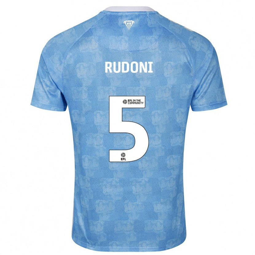 Danxen Hombre Camiseta Jack Rudoni #5 Azul Celeste Blanco 1ª Equipación 2025/26 La Camisa México