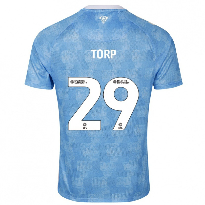 Danxen Hombre Camiseta Victor Torp #29 Azul Celeste Blanco 1ª Equipación 2025/26 La Camisa México