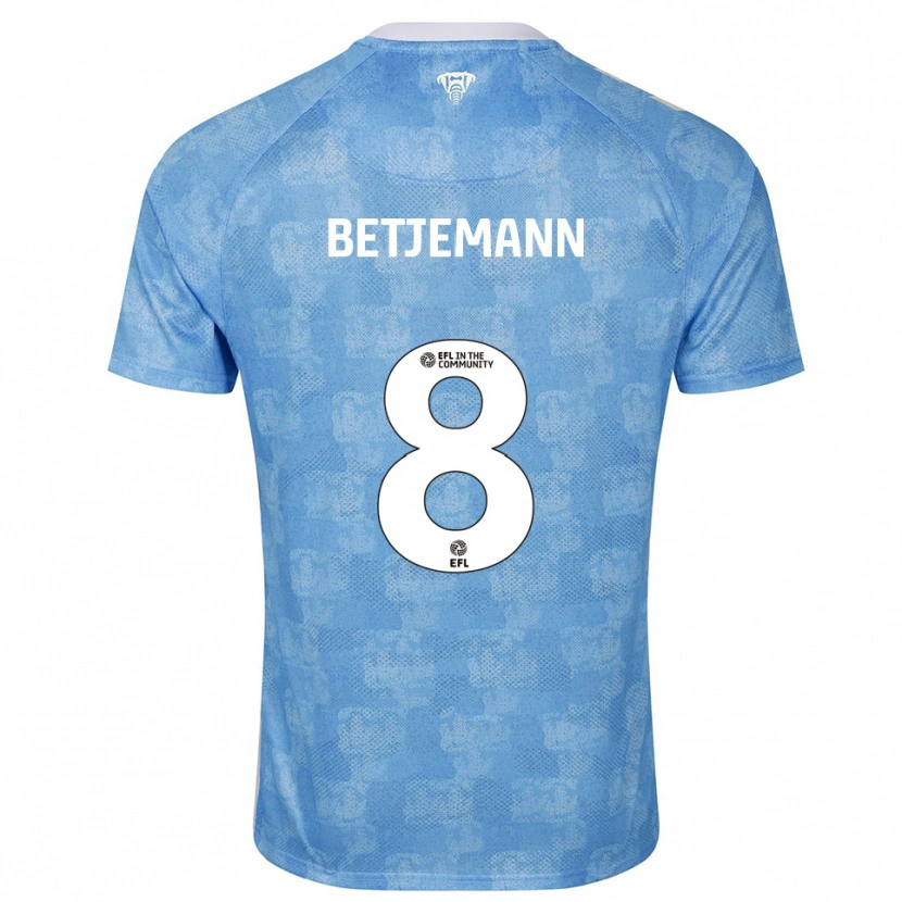 Danxen Hombre Camiseta Elliot Betjemann #8 Azul Celeste Blanco 1ª Equipación 2025/26 La Camisa México