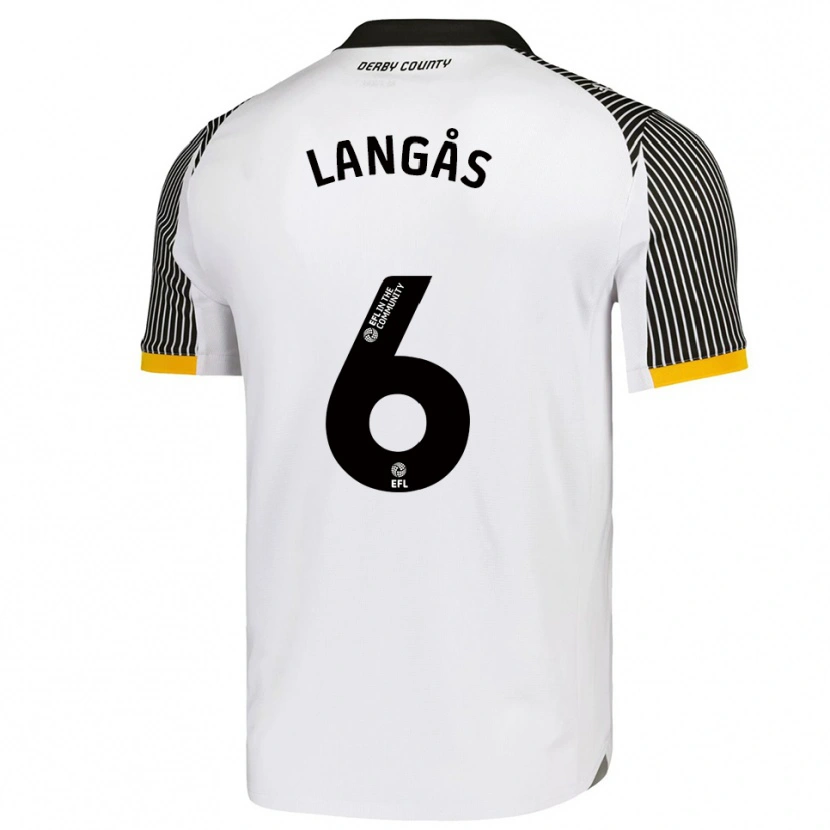 Danxen Hombre Camiseta Sondre Langås #6 Blanco Negro 1ª Equipación 2025/26 La Camisa México