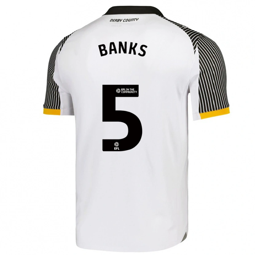 Danxen Hombre Camiseta Luke Banks #5 Blanco Negro 1ª Equipación 2025/26 La Camisa México