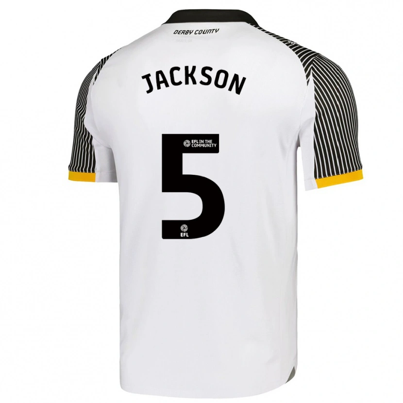 Danxen Hombre Camiseta Sarah Jackson #5 Blanco Negro 1ª Equipación 2025/26 La Camisa México