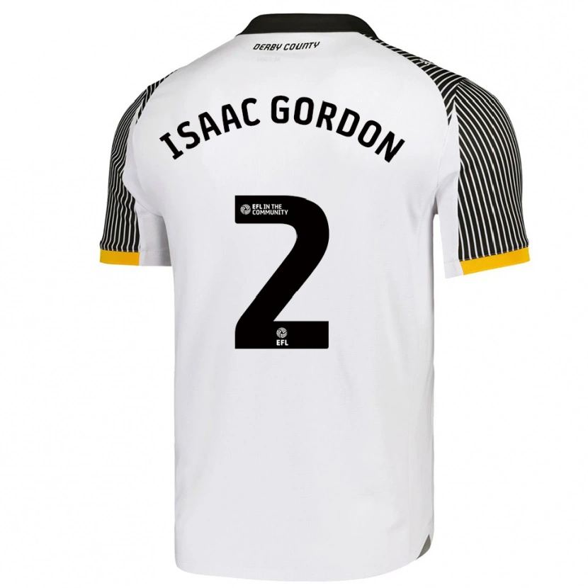 Danxen Hombre Camiseta Isaac Gordon #2 Blanco Negro 1ª Equipación 2025/26 La Camisa México