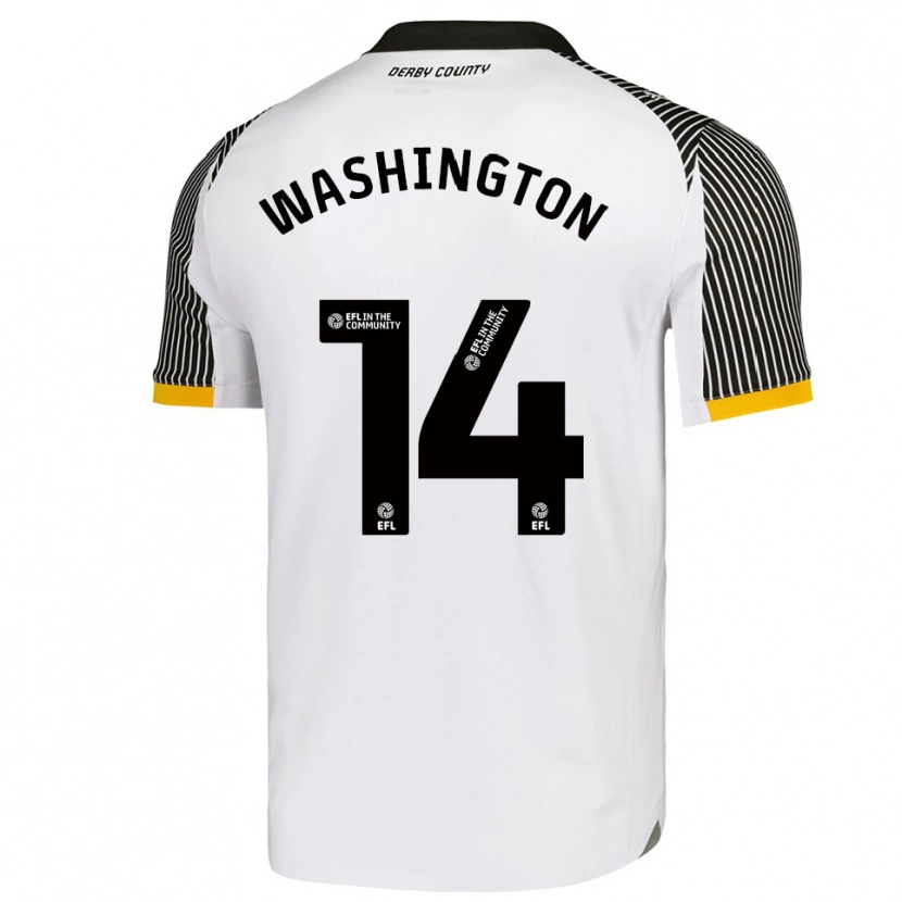 Danxen Hombre Camiseta Conor Washington #14 Blanco Negro 1ª Equipación 2025/26 La Camisa México