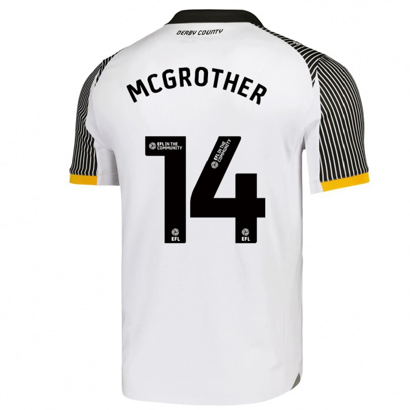 Danxen Hombre Camiseta Becky Mcgrother #14 Blanco Negro 1ª Equipación 2025/26 La Camisa México